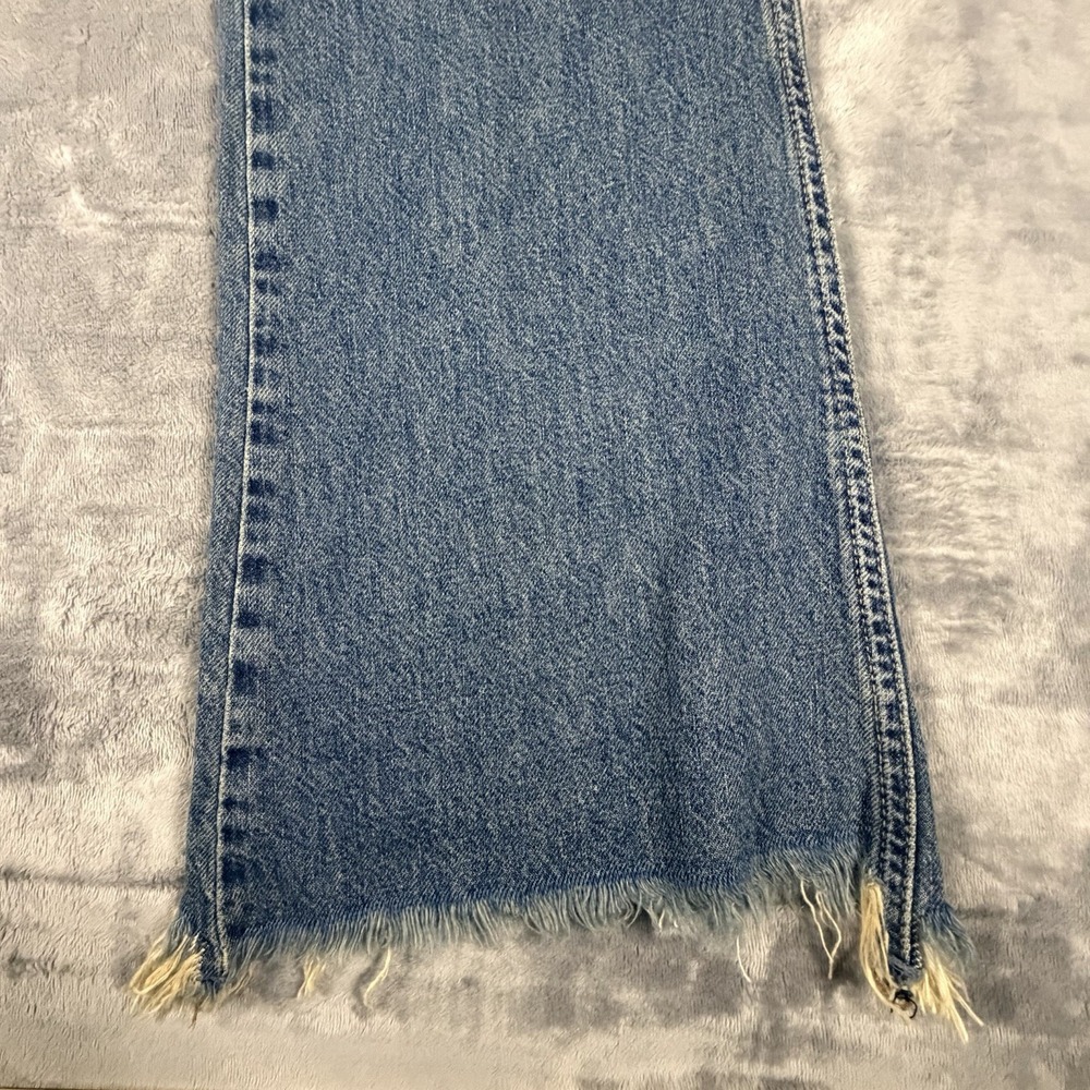 Free People Izzy Flare Jeans Women's 29 Blue Denim Flat Back Raw Distressed Hem - Picture 2 of 16